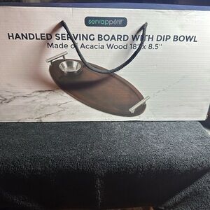 Servappétit Acacia Wood Serving Board with Dip Bowl